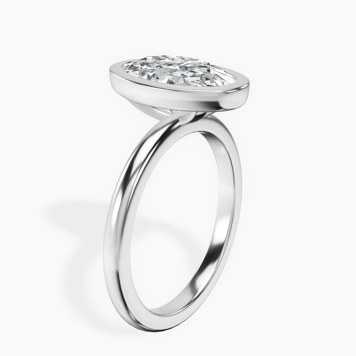 Platinum Eugenia Classic Bezel Solitaire Lab Diamond Ring standing product image one
