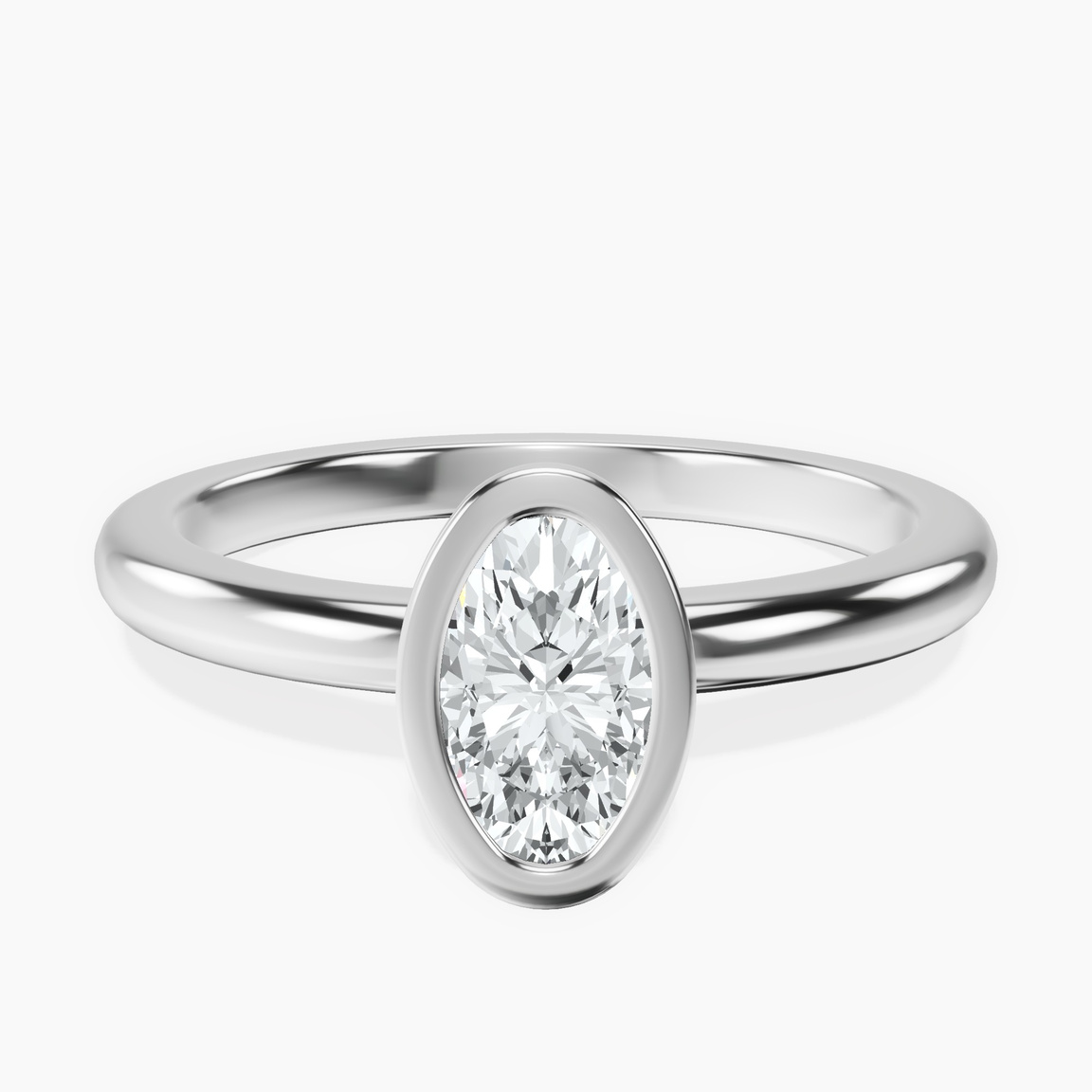 Platinum Eugenia Classic Bezel Solitaire Lab Diamond Ring front image
