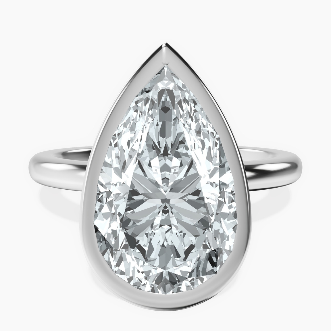 Platinum Eugenia Classic Bezel Solitaire Lab Diamond Ring front image