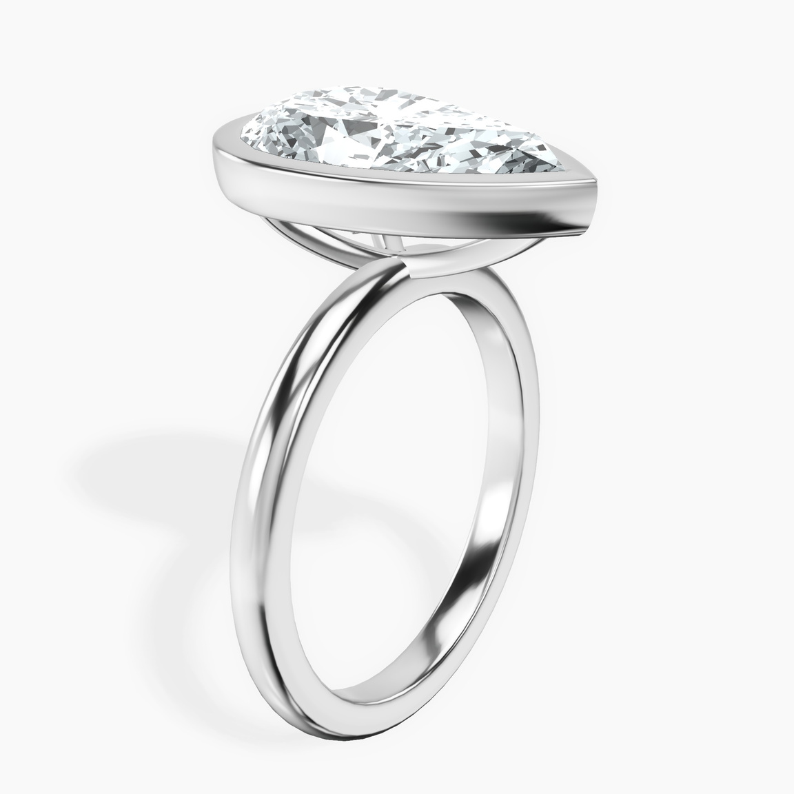 Platinum Eugenia Classic Bezel Solitaire Lab Diamond Ring standing product image one