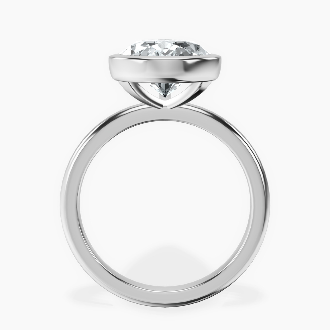 Platinum Eugenia Classic Bezel Solitaire Lab Diamond Ring side right image one