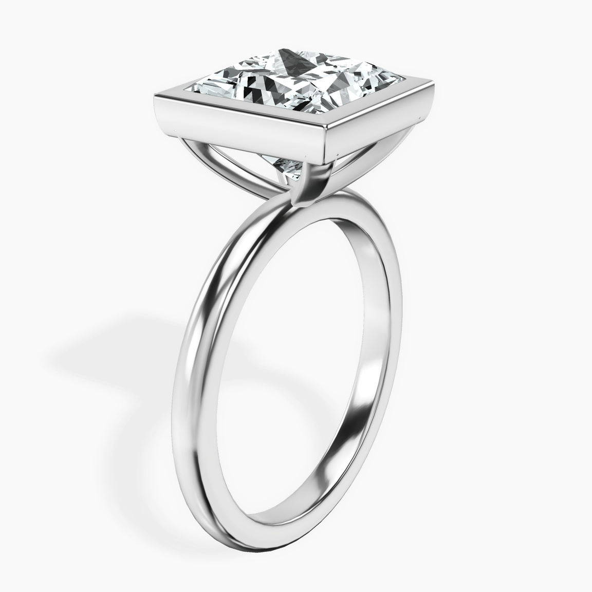 Platinum Eugenia Classic Bezel Solitaire Lab Diamond Ring standing product image one