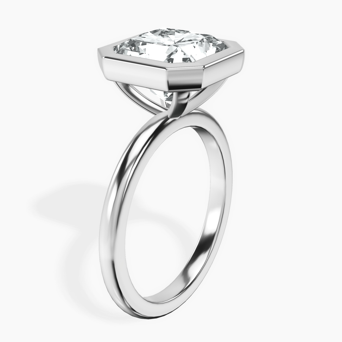 Platinum Eugenia Classic Bezel Solitaire Lab Diamond Ring standing product image one