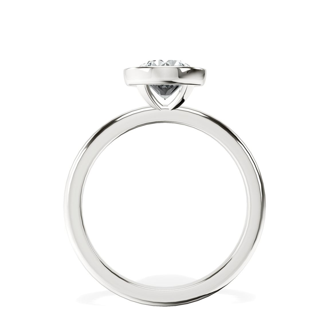 14kt White Gold Eugenia Classic Bezel Solitaire Lab Diamond Ring side right image one