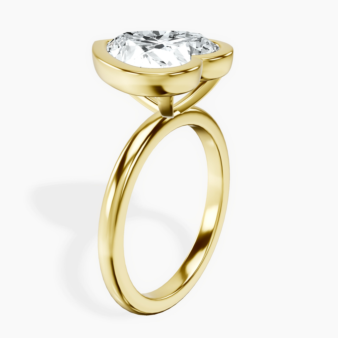 18kt Yellow Gold Eugenia Classic Bezel Solitaire Lab Diamond Ring standing product image one