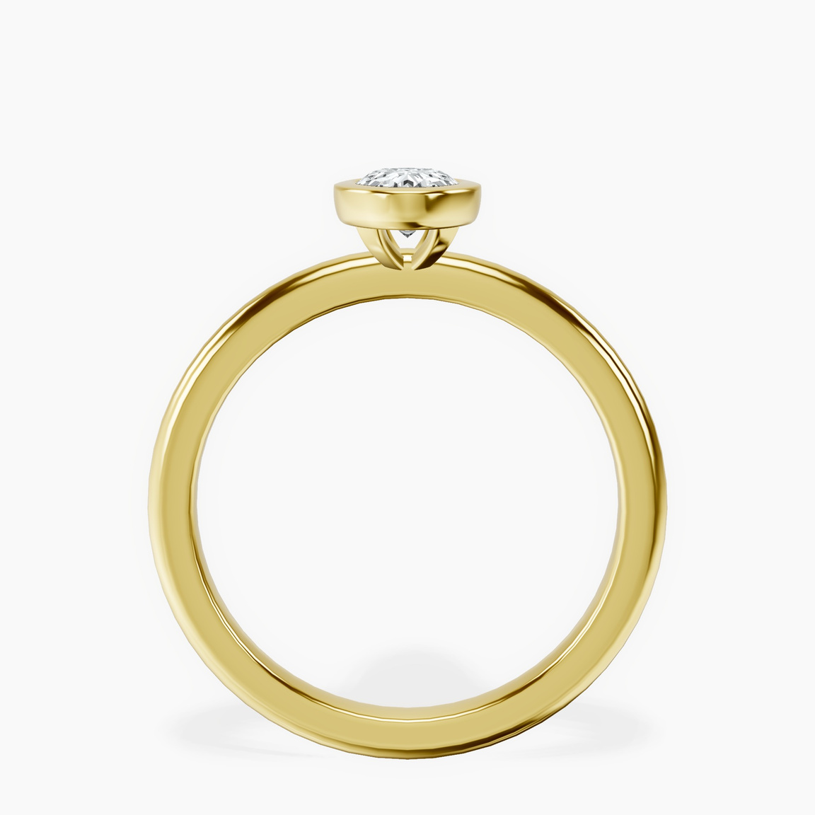 18kt Yellow Gold Eugenia Classic Bezel Solitaire Lab Diamond Ring side right image one