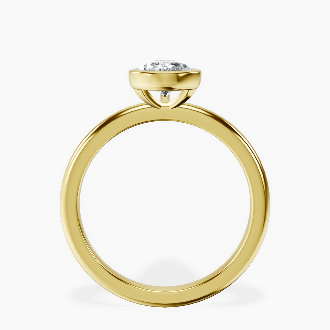 14kt Yellow Gold Eugenia Classic Bezel Solitaire Lab Diamond Ring side right image one