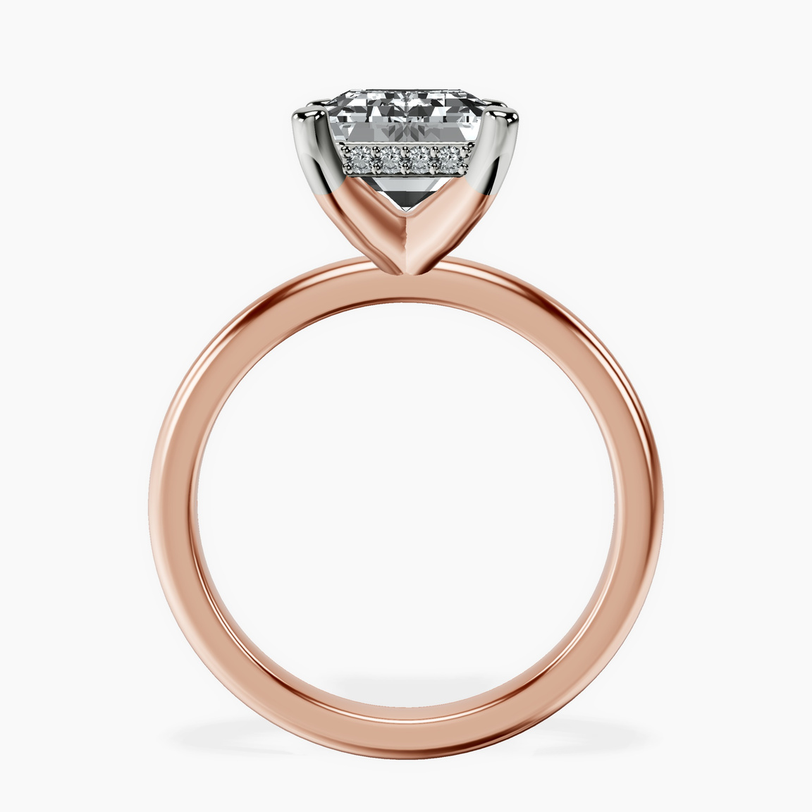 14kt Rose Gold Mildred Hidden Halo Solitaire Lab Diamond Ring side right image one