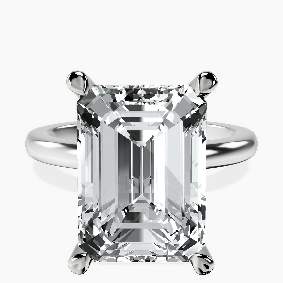 10kt White Gold Mildred Hidden Halo Solitaire Lab Diamond Ring front image