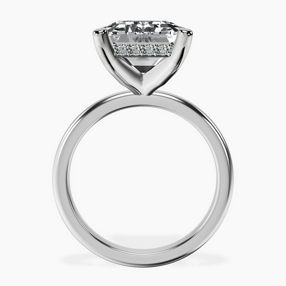 10kt White Gold Mildred Hidden Halo Solitaire Lab Diamond Ring side right image one