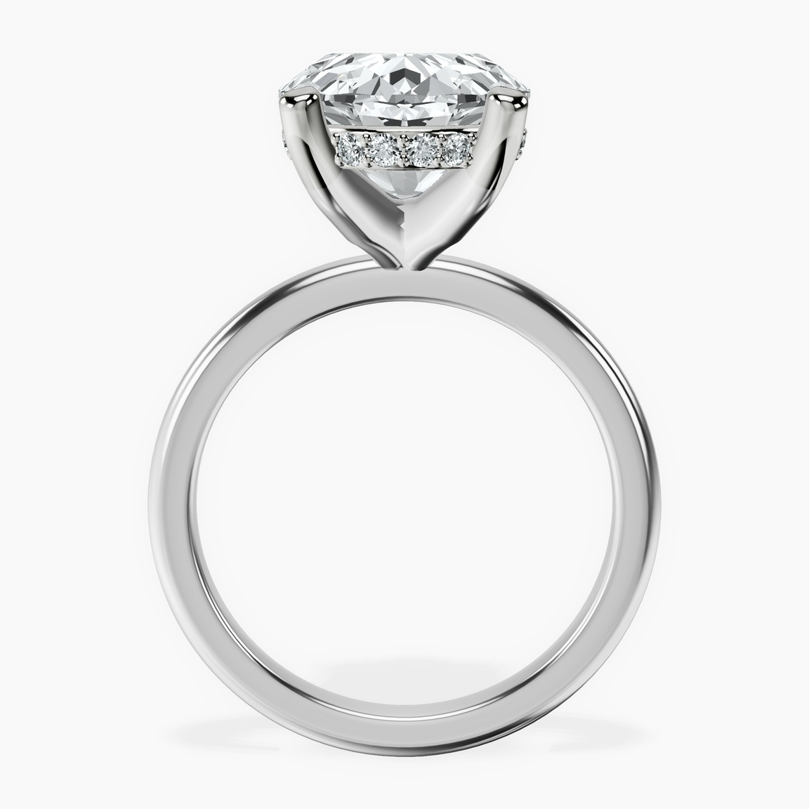 14kt White Gold Mildred Hidden Halo Solitaire Lab Diamond Ring side right image one