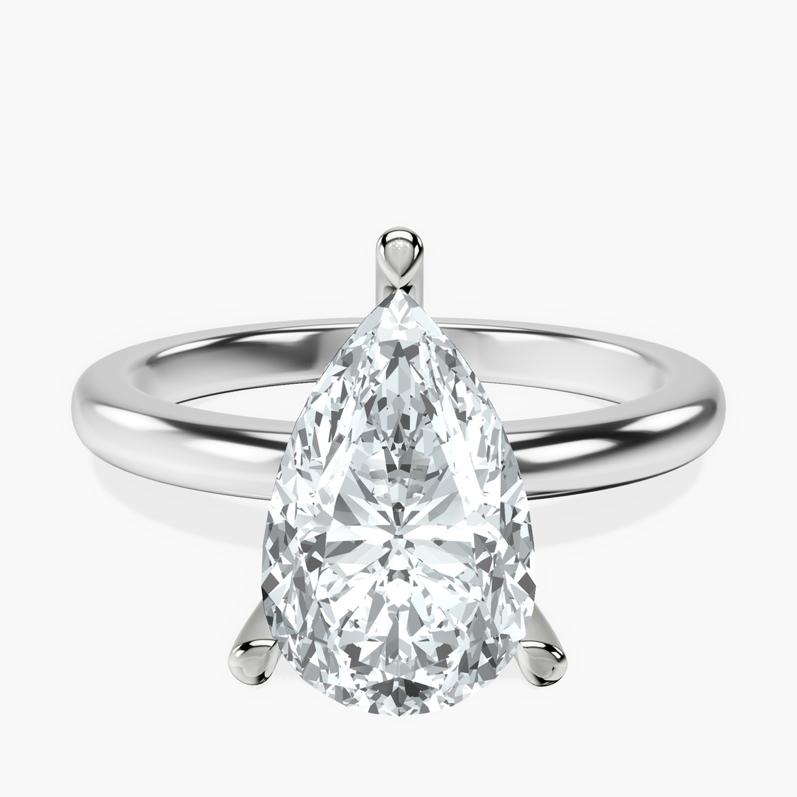 18kt White Gold Mildred Hidden Halo Solitaire Lab Diamond Ring front image