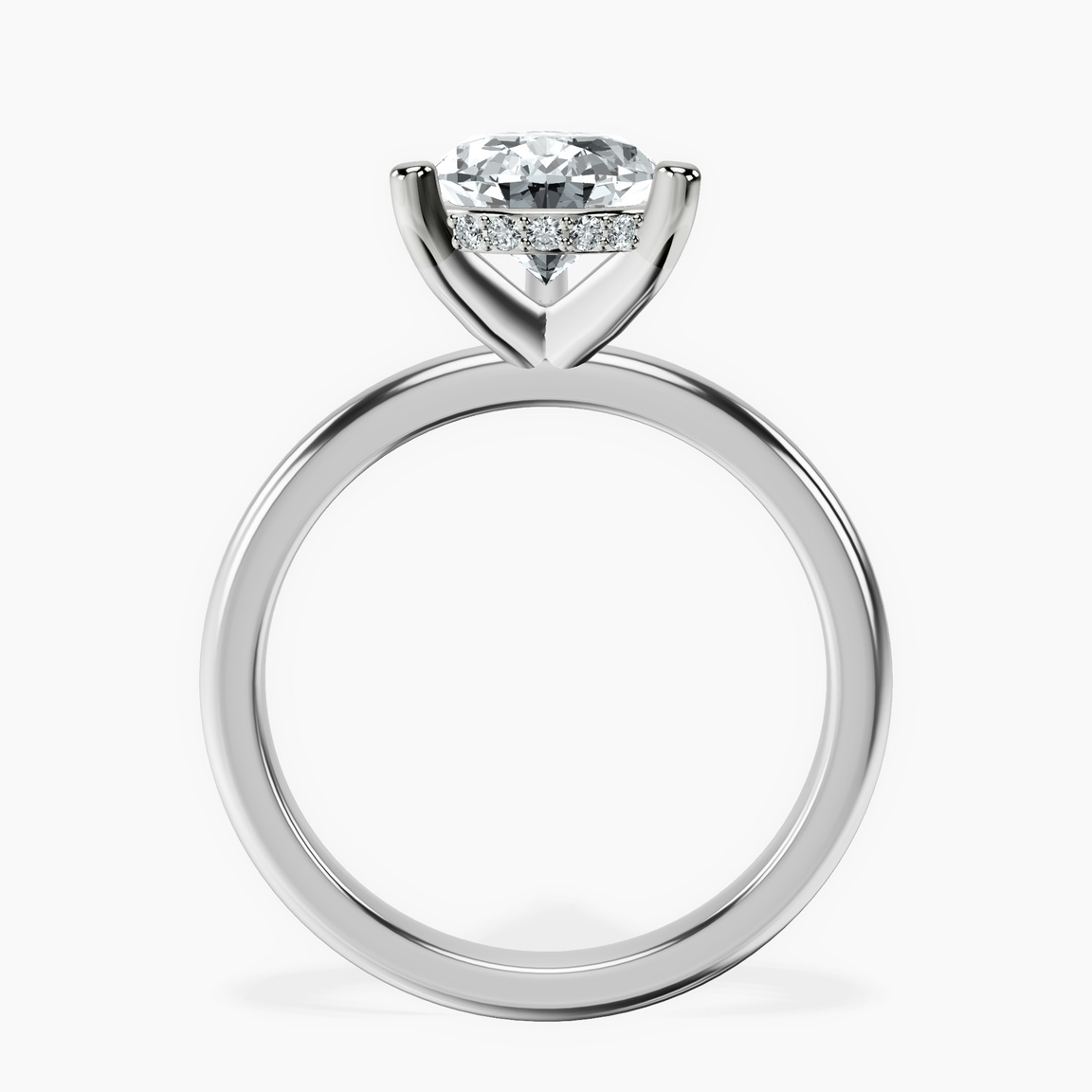 18kt White Gold Mildred Hidden Halo Solitaire Lab Diamond Ring side right image one