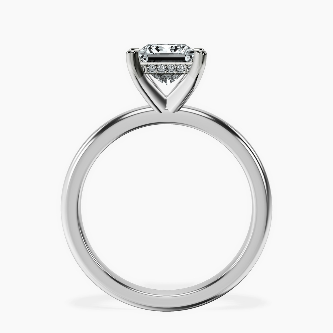 Platinum Mildred Hidden Halo Solitaire Lab Diamond Ring side right image one