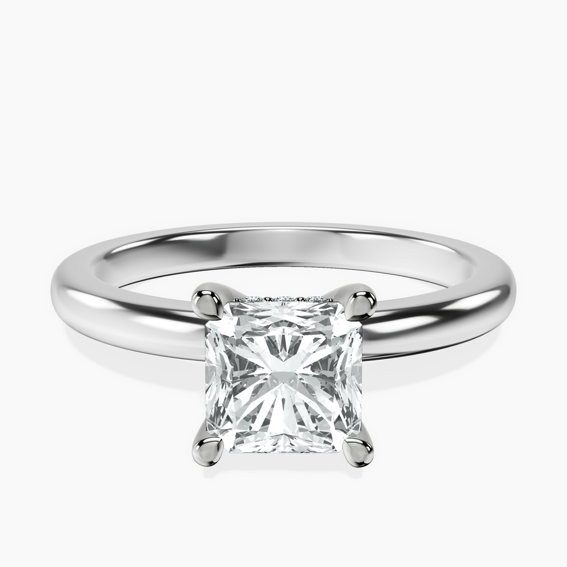 Platinum Mildred Hidden Halo Solitaire Lab Diamond Ring front image