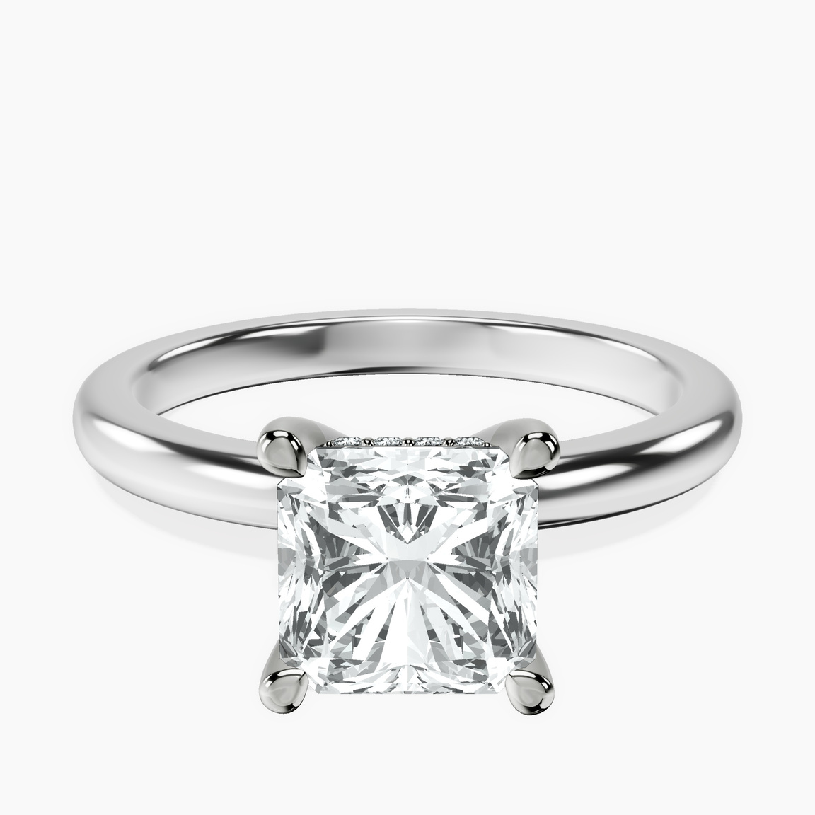 Platinum Mildred Hidden Halo Solitaire Lab Diamond Ring front image