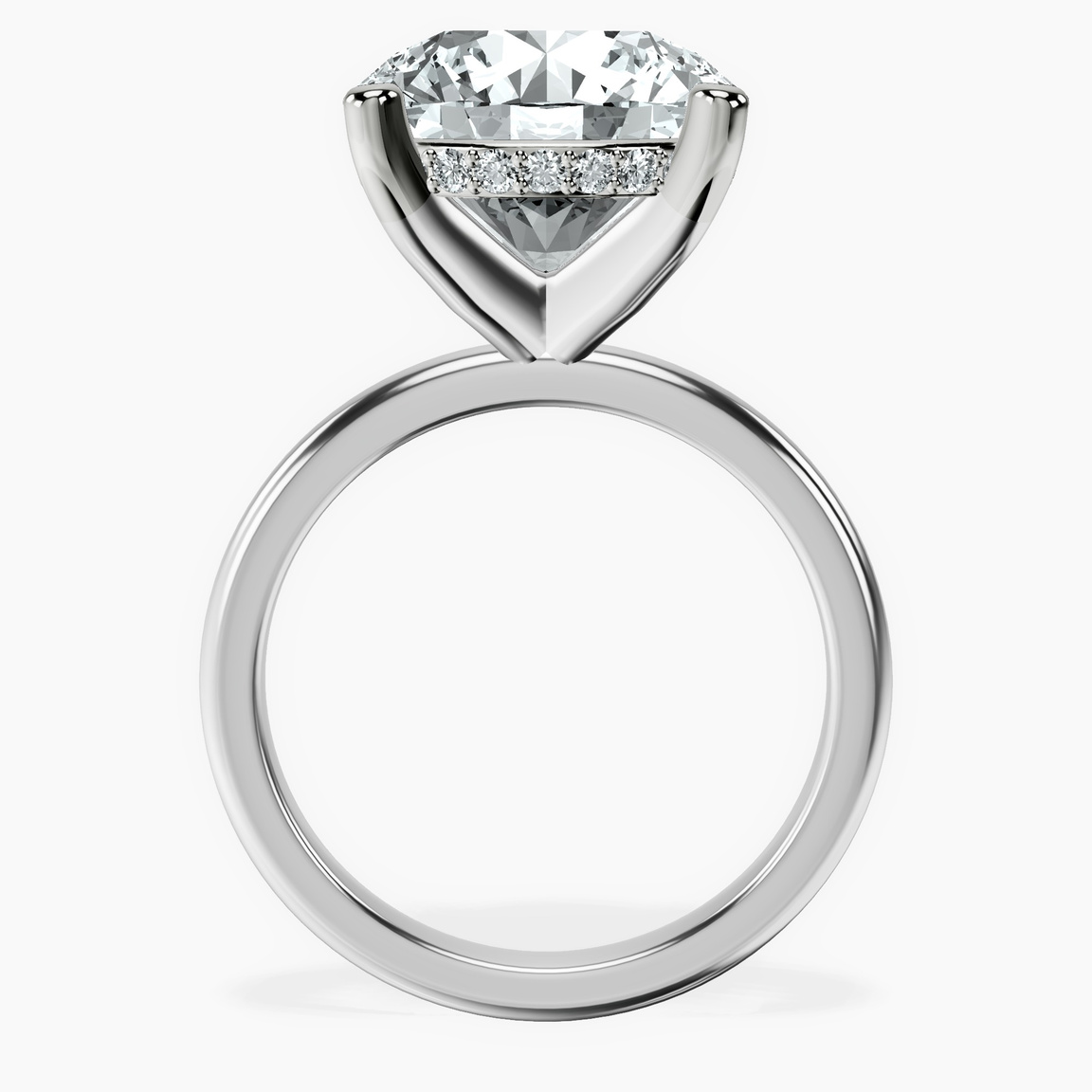 14kt White Gold Mildred Hidden Halo Solitaire Lab Diamond Ring side right image one