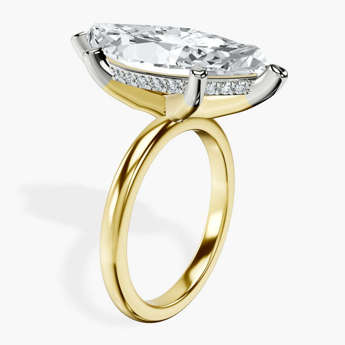 14kt Yellow Gold Mildred Hidden Halo Solitaire Lab Diamond Ring standing product image one