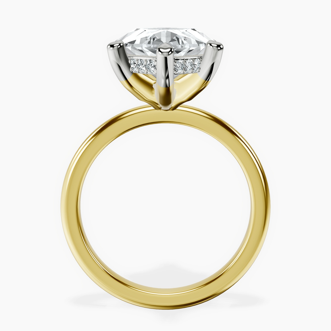 14kt Yellow Gold Mildred Hidden Halo Solitaire Lab Diamond Ring side right image one