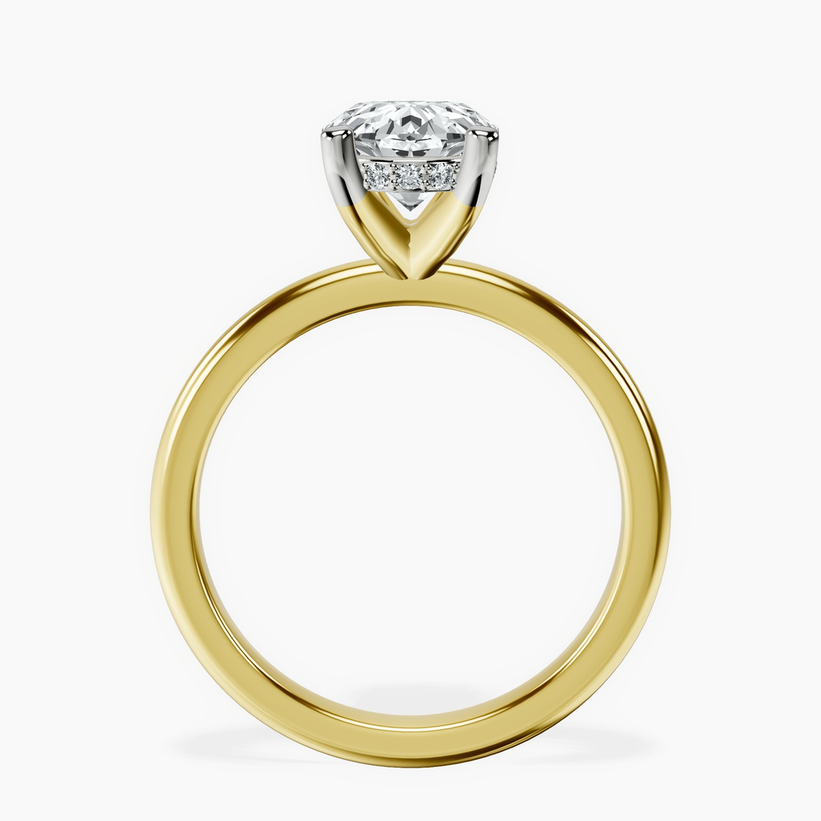 14kt Yellow Gold Mildred Hidden Halo Solitaire Lab Diamond Ring side right image one