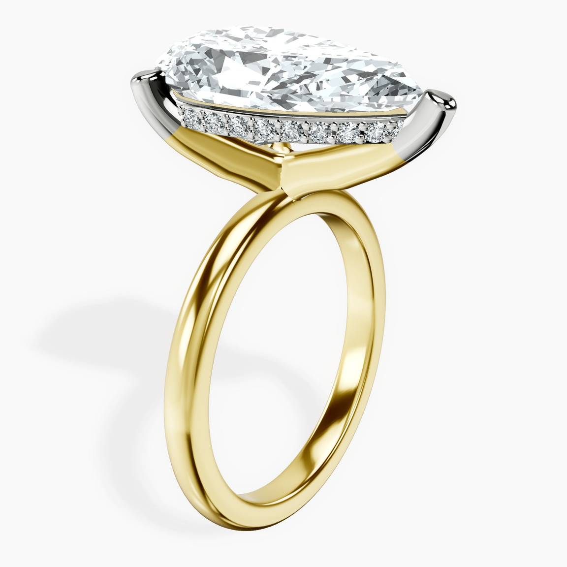 14kt Yellow Gold Mildred Hidden Halo Solitaire Lab Diamond Ring standing product image one