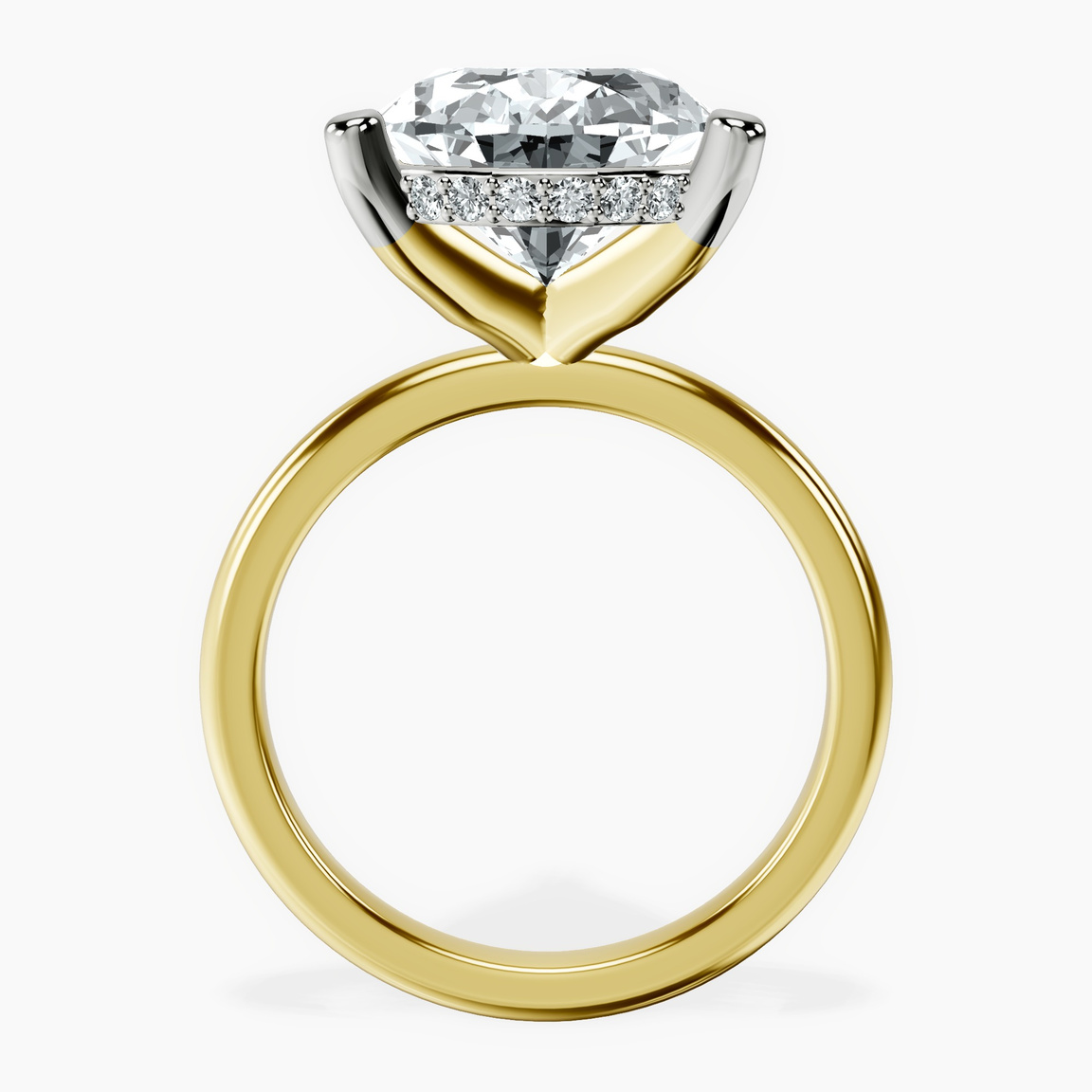 14kt Yellow Gold Mildred Hidden Halo Solitaire Lab Diamond Ring side right image one