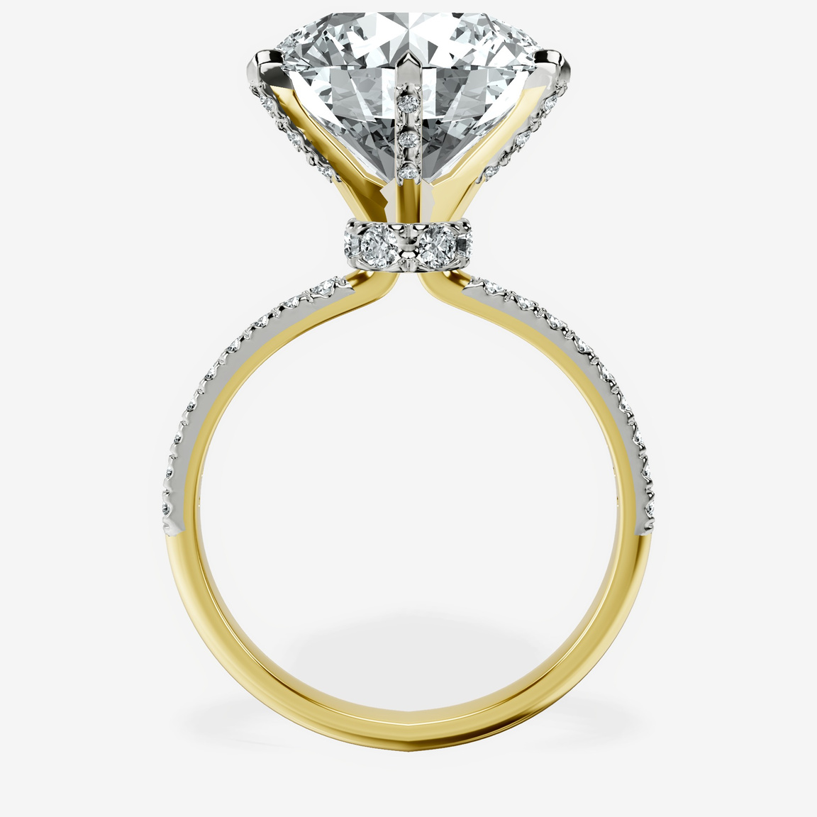 14kt Yellow Gold Mereia Secret Halo Lab Diamond Ring side right image one