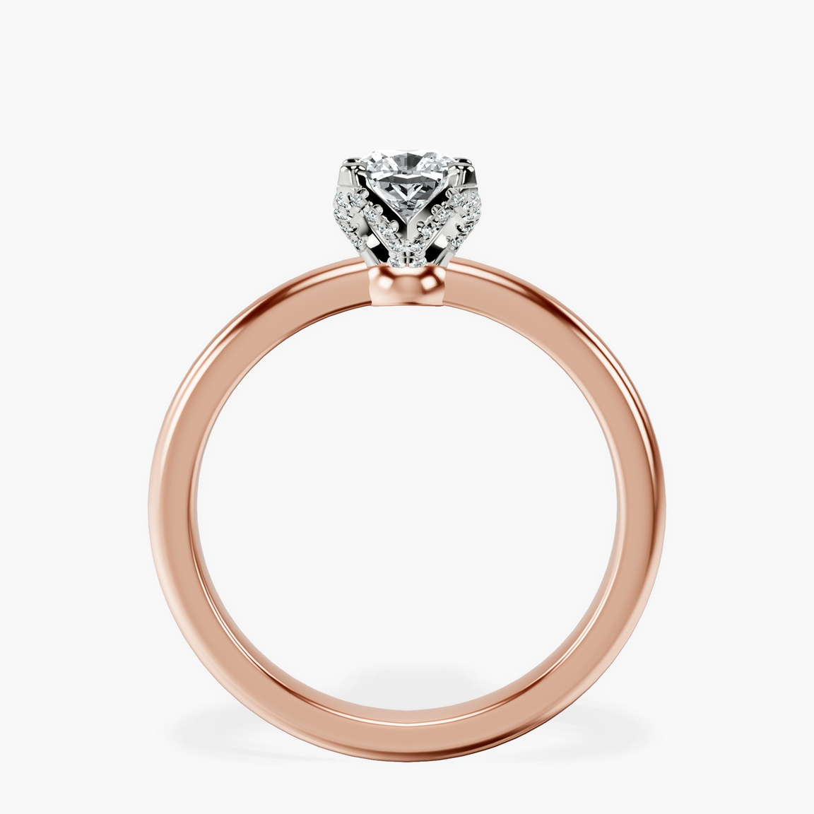 14kt Rose Gold Mabel Petal Solitaire Lab Diamond Ring side right image one