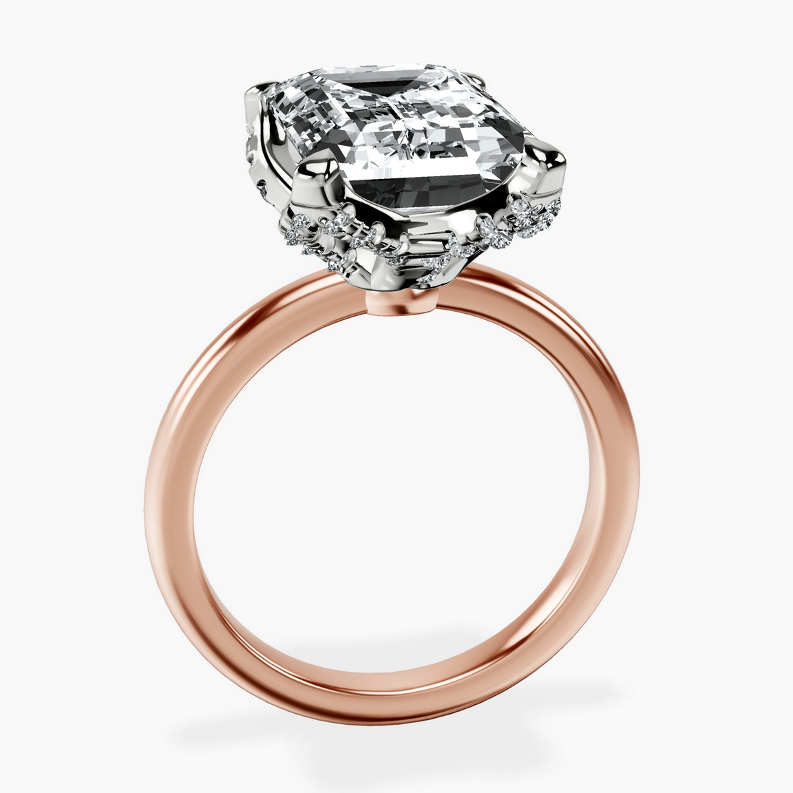 18kt Rose Gold Mabel Petal Solitaire Lab Diamond Ring side right image one