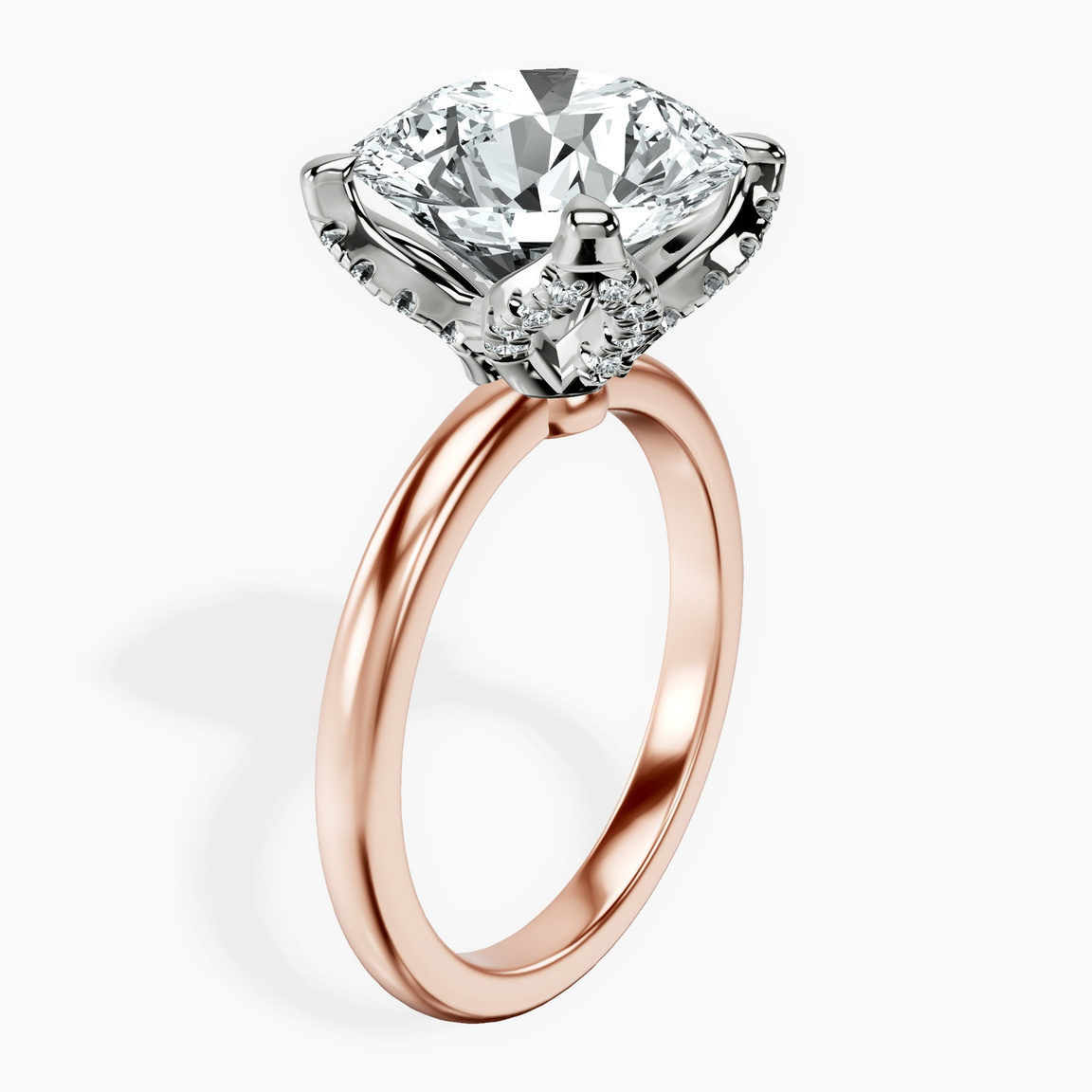 18kt Rose Gold Mabel Petal Solitaire Lab Diamond Ring standing product image one