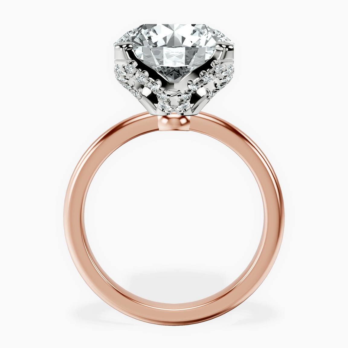 18kt Rose Gold Mabel Petal Solitaire Lab Diamond Ring side right image one