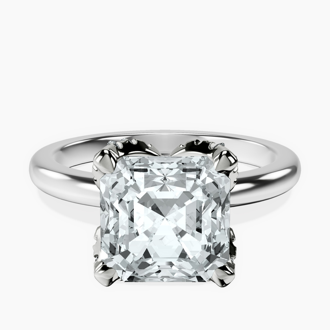 10kt White Gold Mabel Petal Solitaire Lab Diamond Ring front image