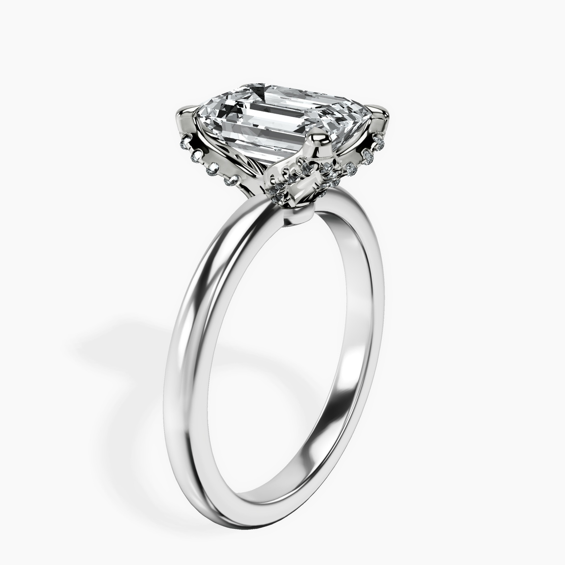 10kt White Gold Mabel Petal Solitaire Lab Diamond Ring standing product image one