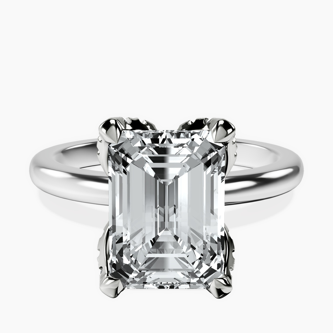 10kt White Gold Mabel Petal Solitaire Lab Diamond Ring front image
