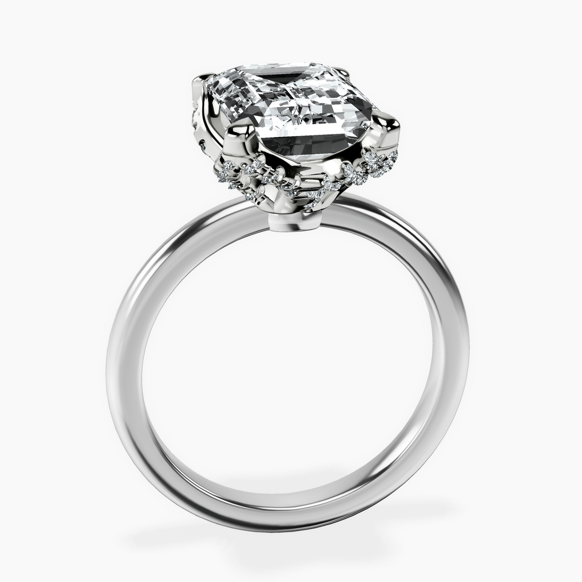 10kt White Gold Mabel Petal Solitaire Lab Diamond Ring side right image one