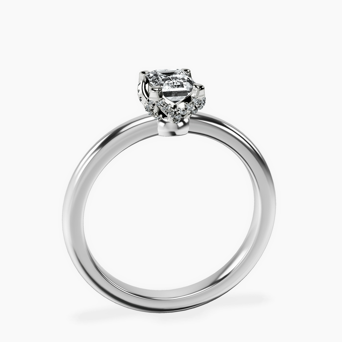 10kt White Gold Mabel Petal Solitaire Lab Diamond Ring side right image one
