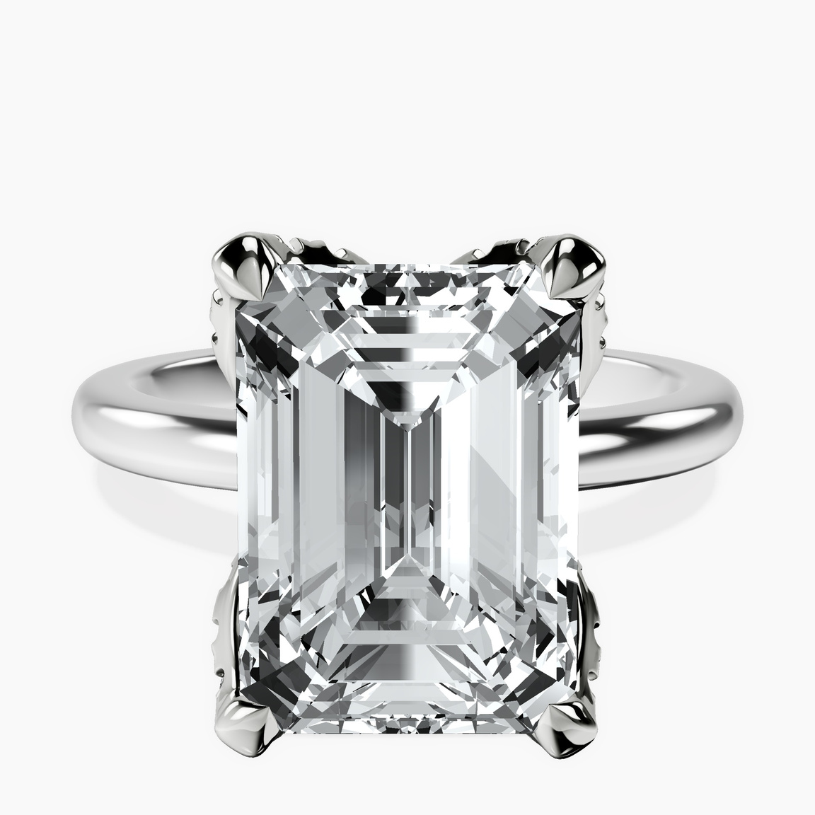 10kt White Gold Mabel Petal Solitaire Lab Diamond Ring front image