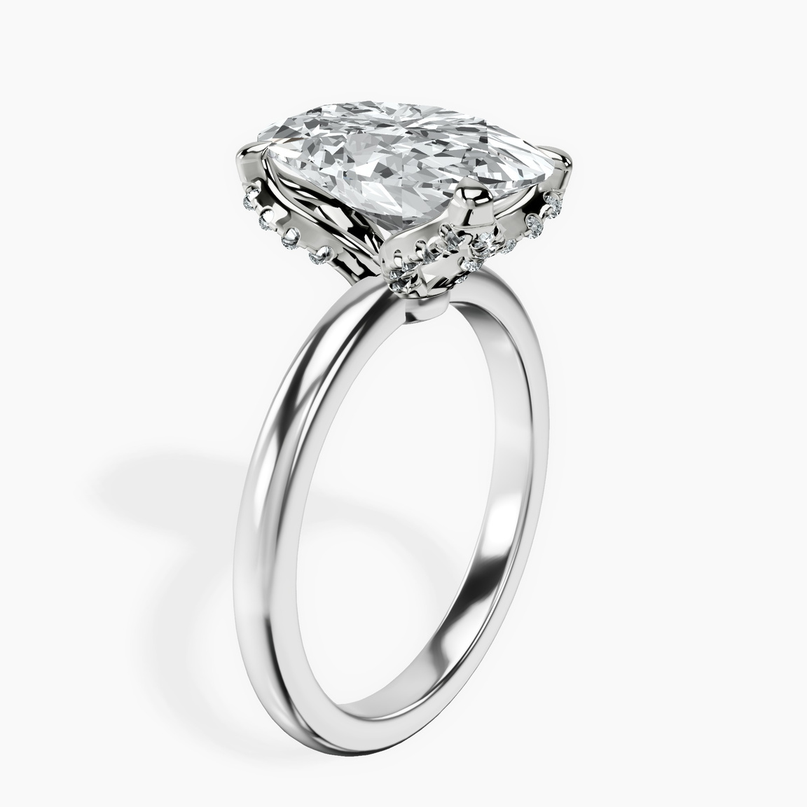 Platinum Mabel Petal Solitaire Lab Diamond Ring standing product image one