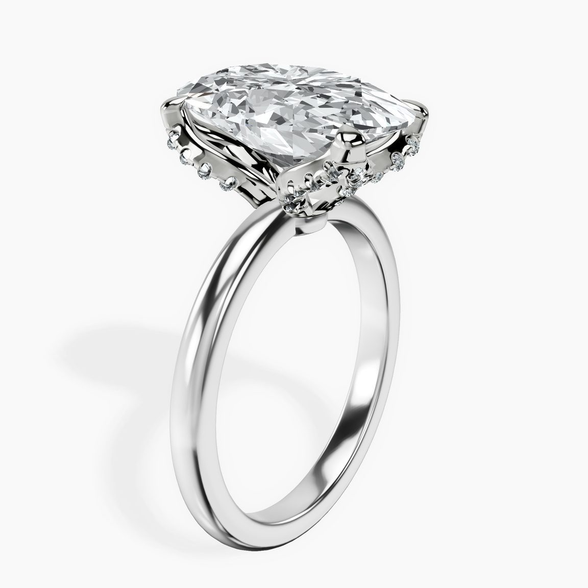 Platinum Mabel Petal Solitaire Lab Diamond Ring standing product image one