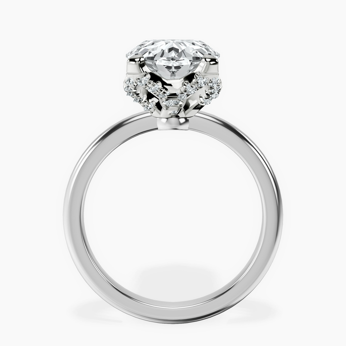 Platinum Mabel Petal Solitaire Lab Diamond Ring side right image one