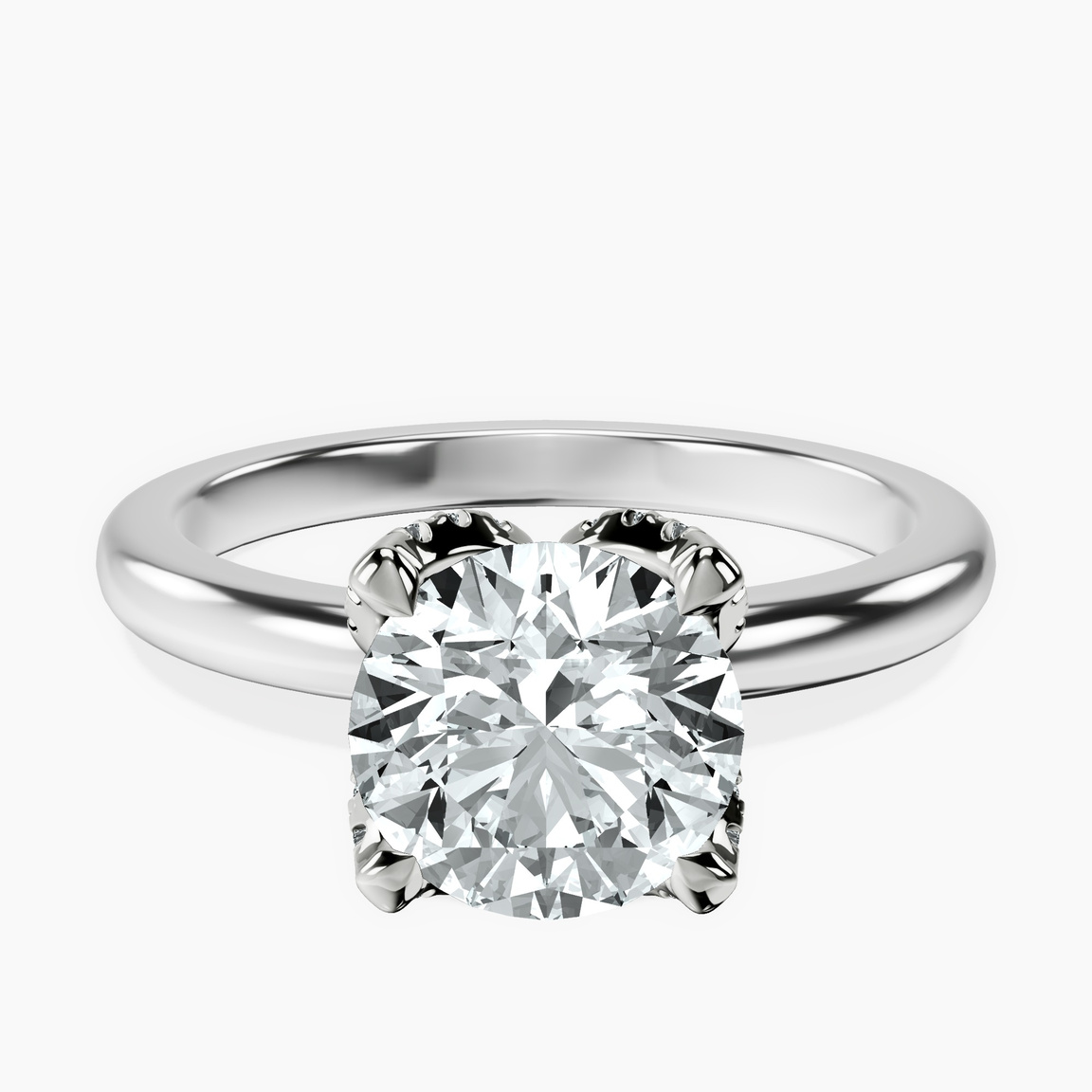 9ct White Gold Mabel Petal Solitaire Lab Diamond Ring front image