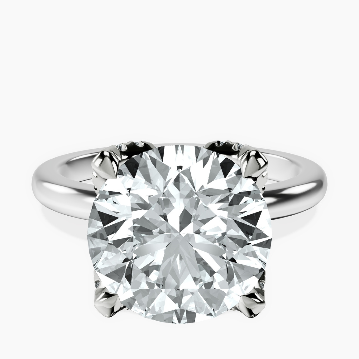 10kt White Gold Mabel Petal Solitaire Lab Diamond Ring front image