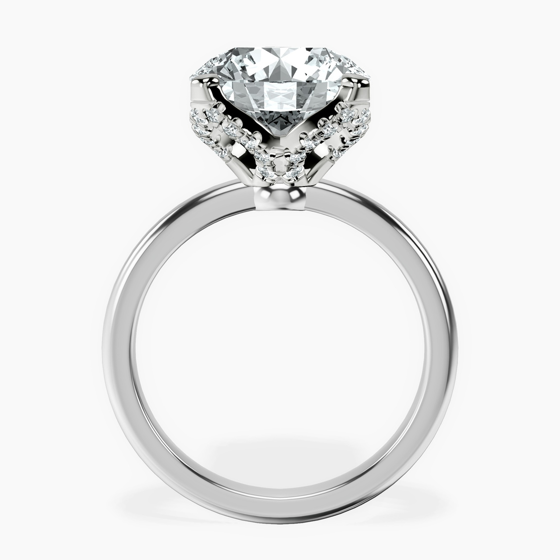 10kt White Gold Mabel Petal Solitaire Lab Diamond Ring side right image one