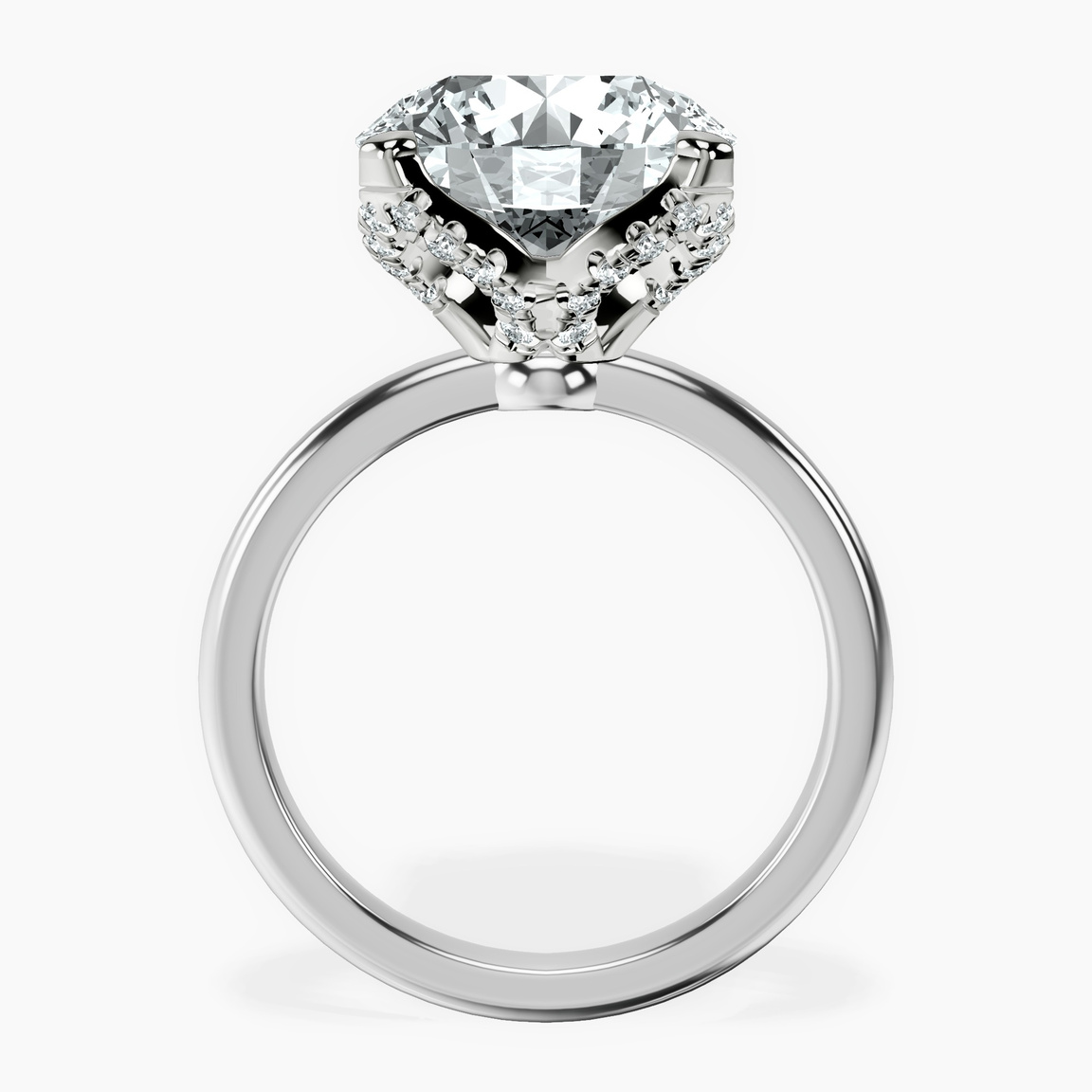 14kt White Gold Mabel Petal Solitaire Lab Diamond Ring side right image one