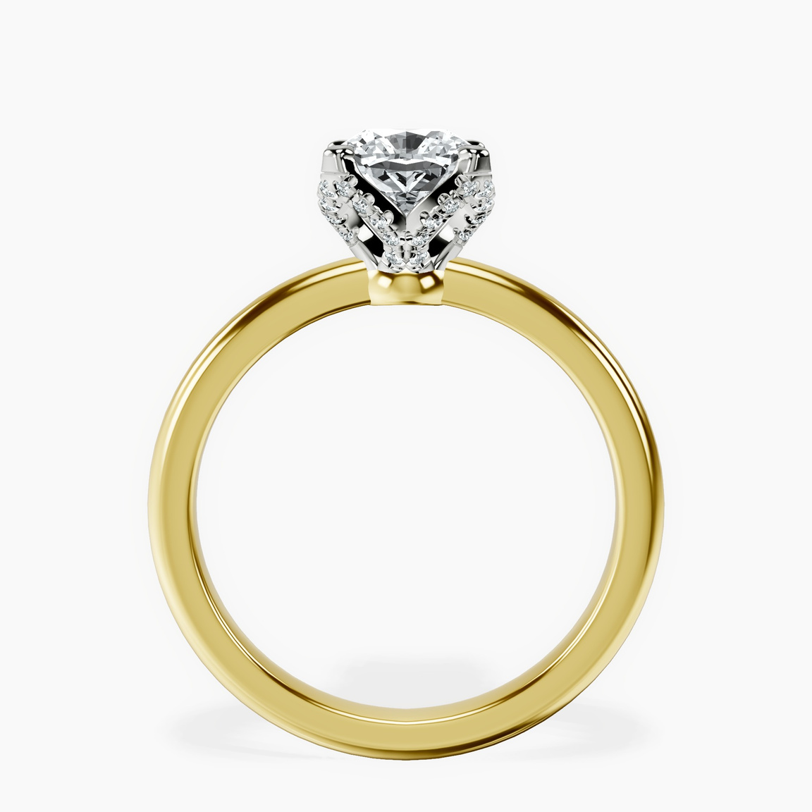 10kt Yellow Gold Mabel Petal Solitaire Lab Diamond Ring side right image one