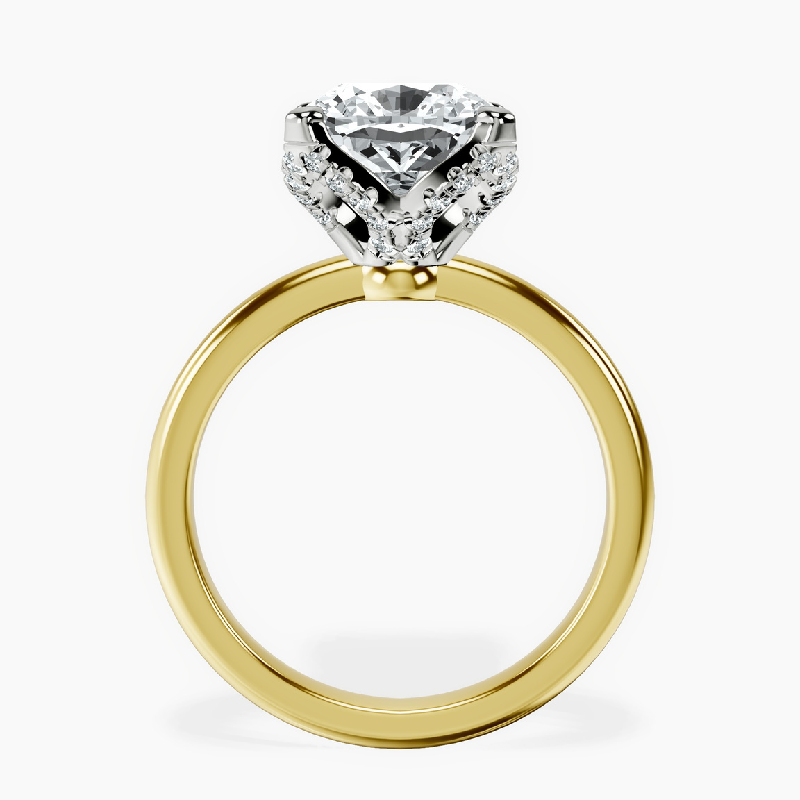 10kt Yellow Gold Mabel Petal Solitaire Lab Diamond Ring side right image one
