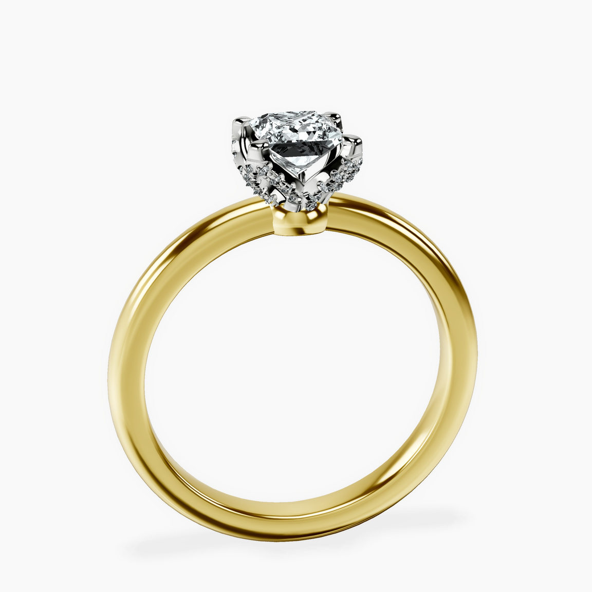 14kt Yellow Gold Mabel Petal Solitaire Lab Diamond Ring side right image one