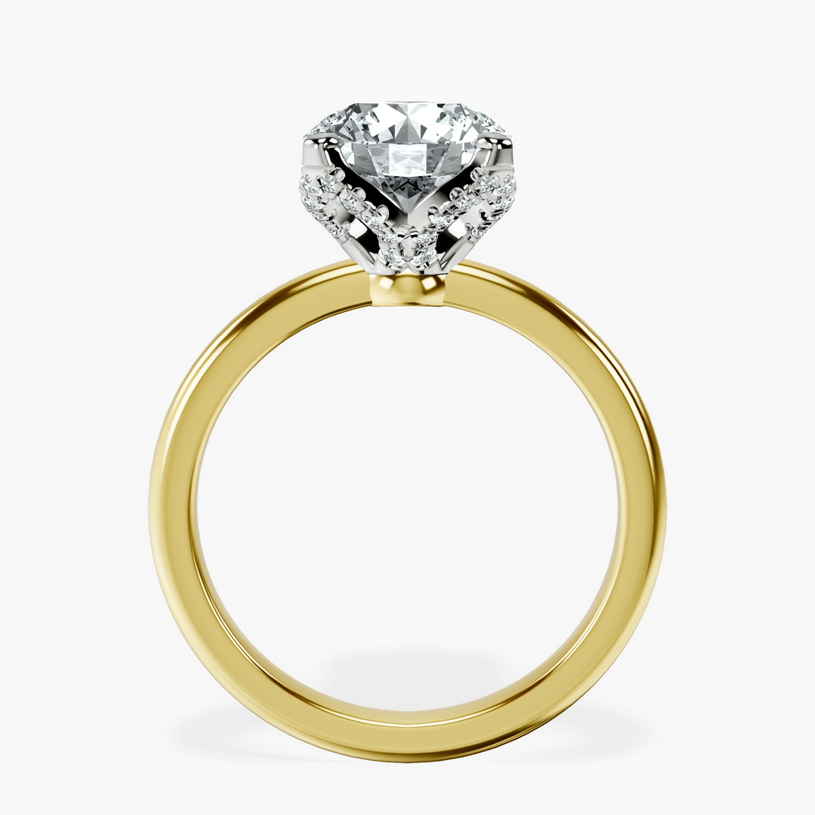10kt Yellow Gold Mabel Petal Solitaire Lab Diamond Ring side right image one
