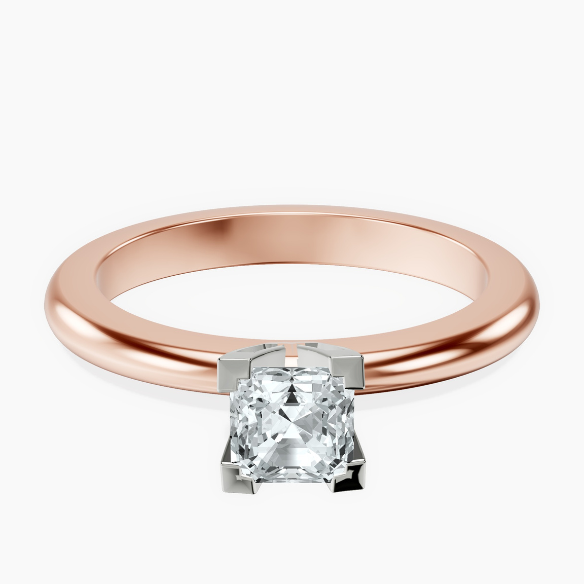 10kt Rose Gold Cordelia Knife Edge Solitaire Lab Diamond Ring front image