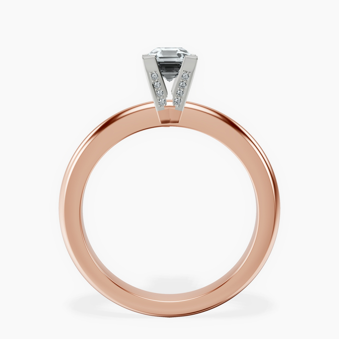 10kt Rose Gold Cordelia Knife Edge Solitaire Lab Diamond Ring side right image one